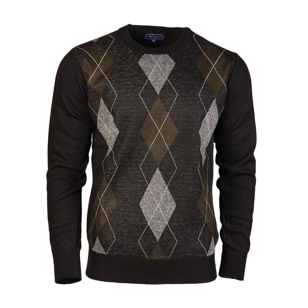 Men's Argyle Ballantrae Jumper Crew Nec  Black