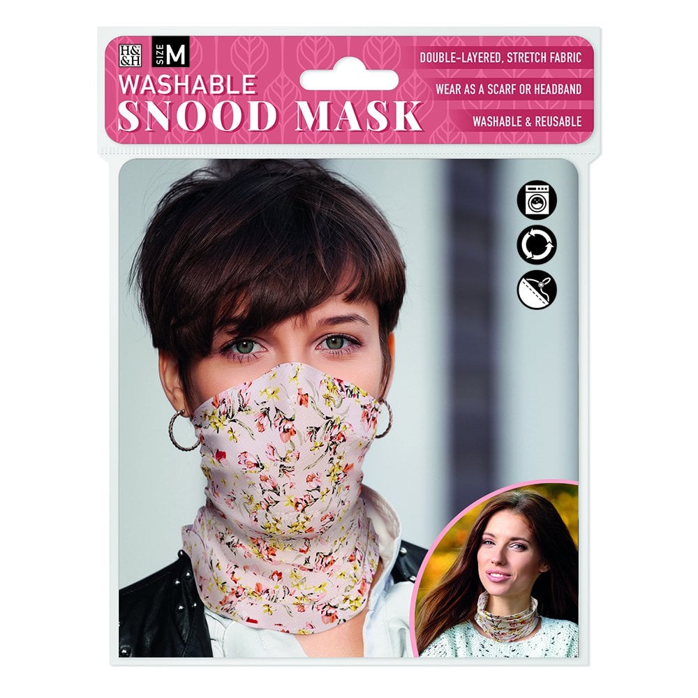Snood Mask Pink Antique Floral