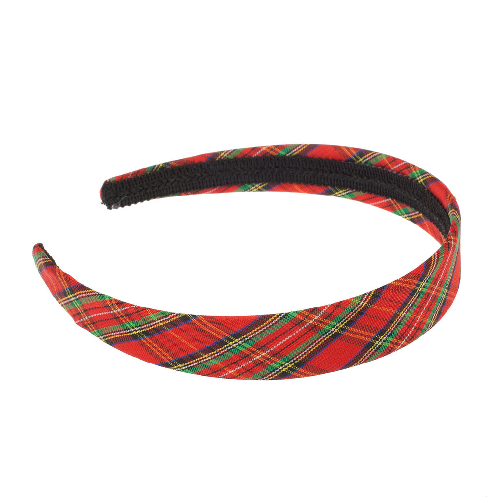 25Mm Tartan Headband Red