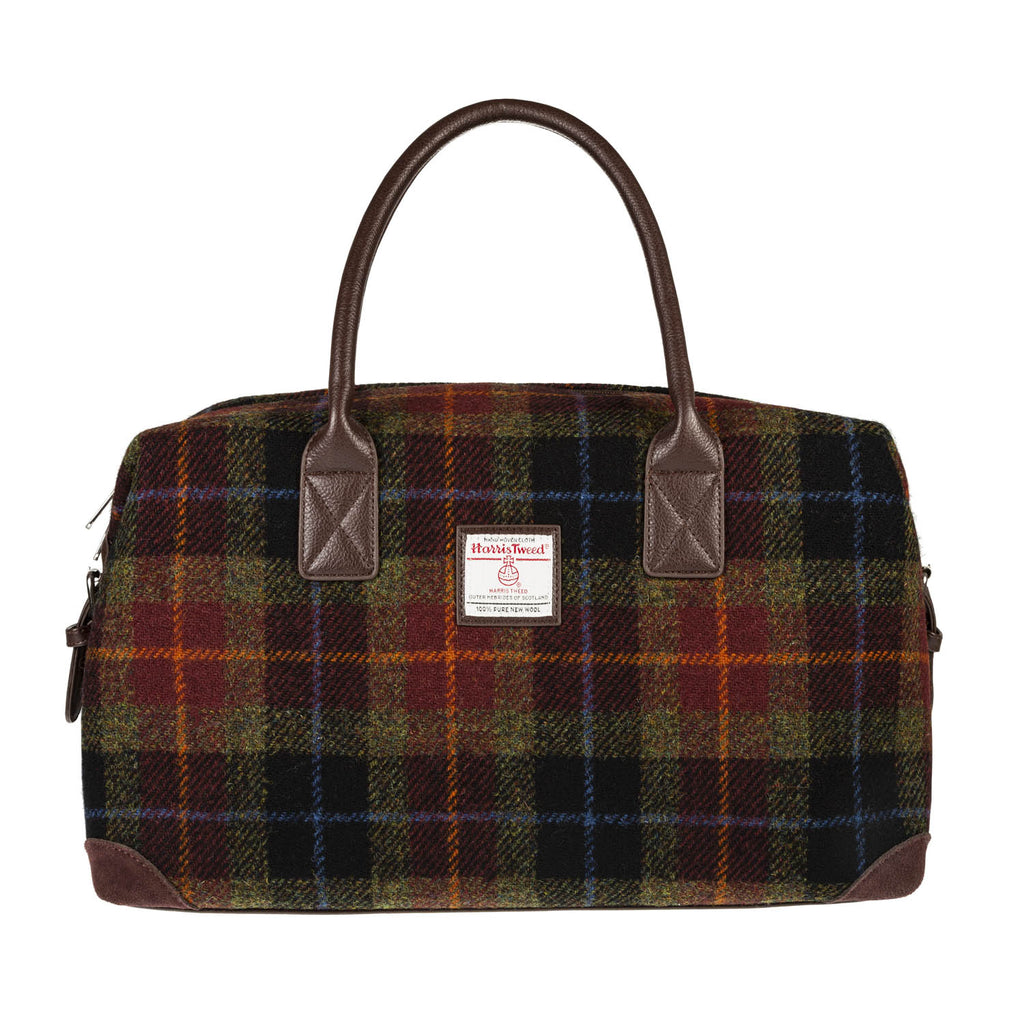 Harris Tweed Holdall Orange/Green Check