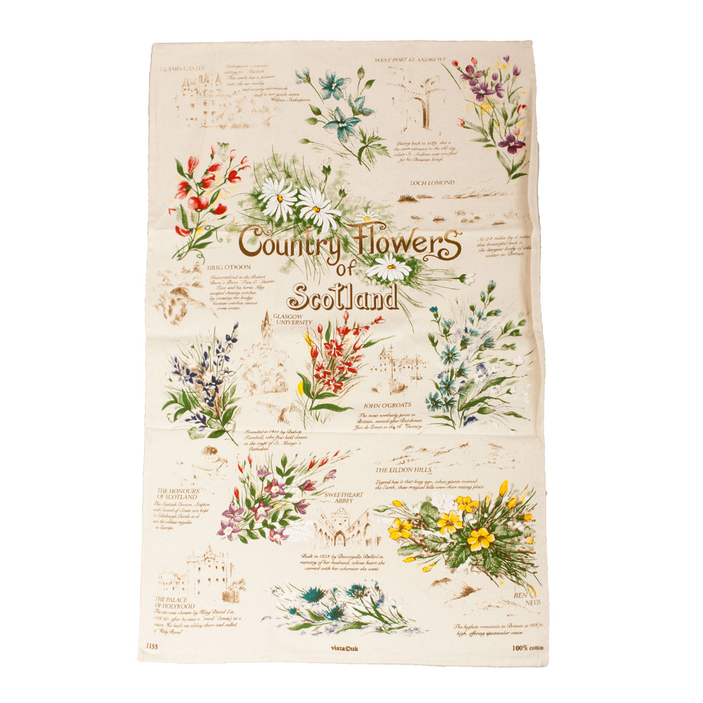 Country Flowers Of Scotland Kitchen Tea Towel