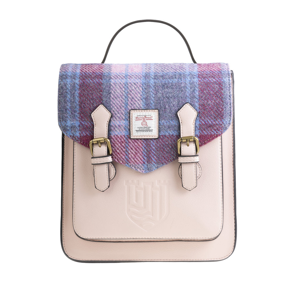 Calton Backpack Pink Blue Tartan
