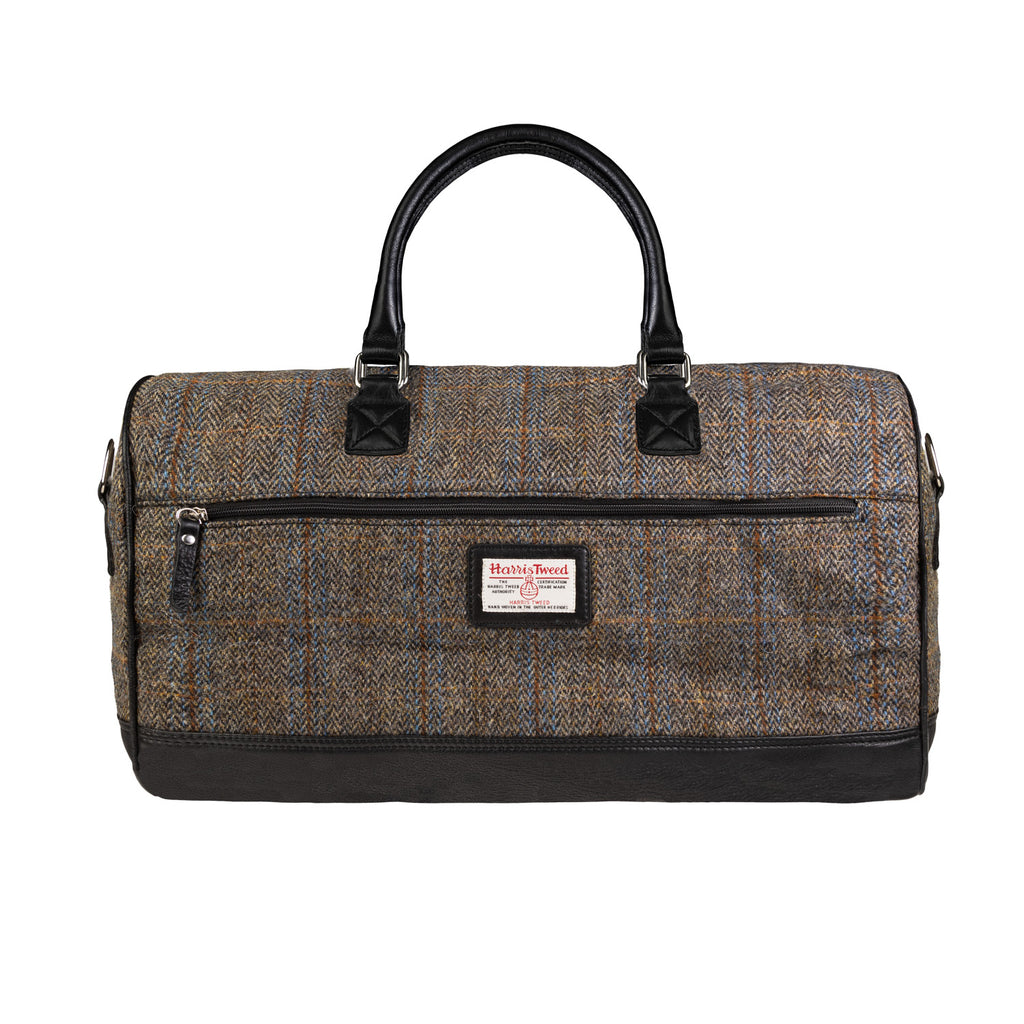 Ht Leather Weekender Bag Blue & Brown Check Hb / Black