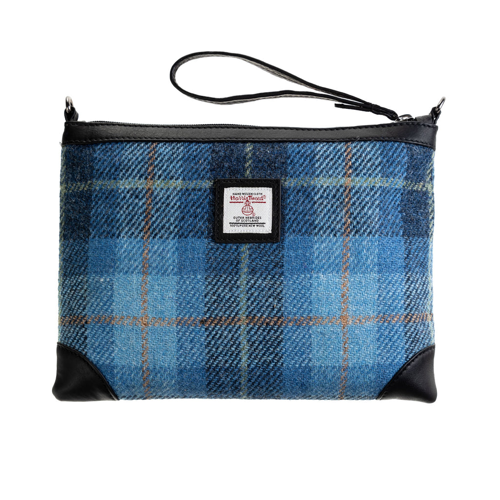 Ht Leather Cross Body Bag Blue Check / Black