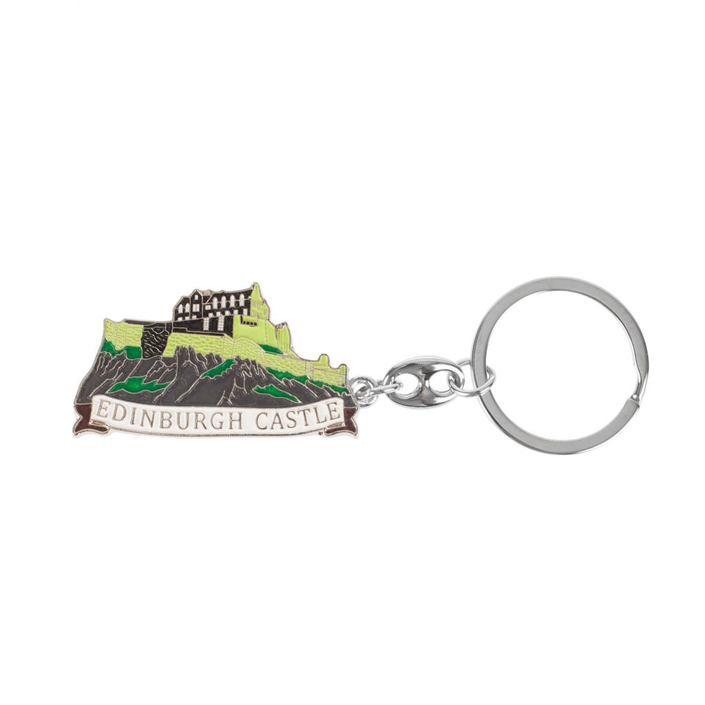 Edinburgh Castle Metal Painted Keyring