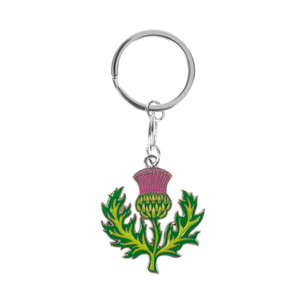 Painted Thistle Metal Keyring