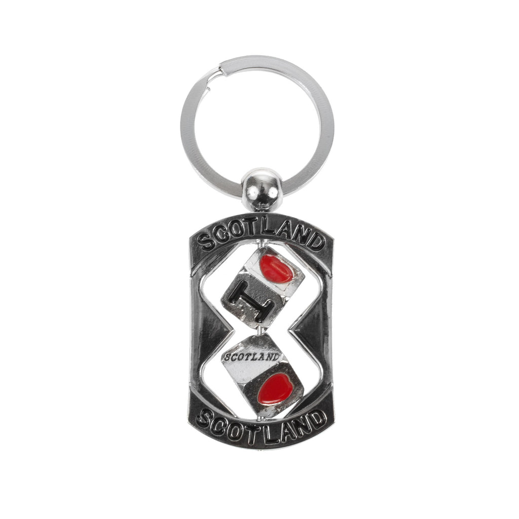 Double Dice Keyring-I Heart Scotland