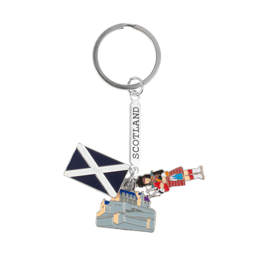 Dangle Charms Keyring - Flag/Castle/Pipe