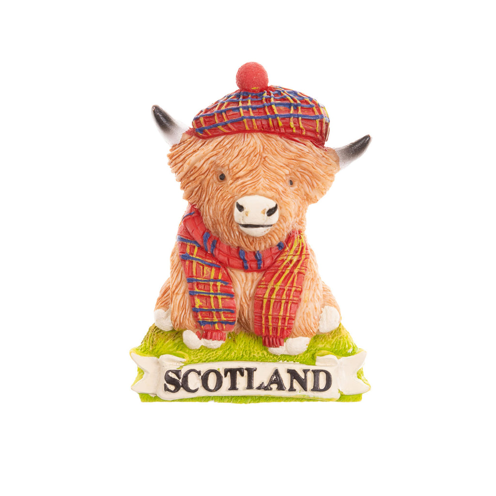 Resin Magnet - Sct Cow With Scarf