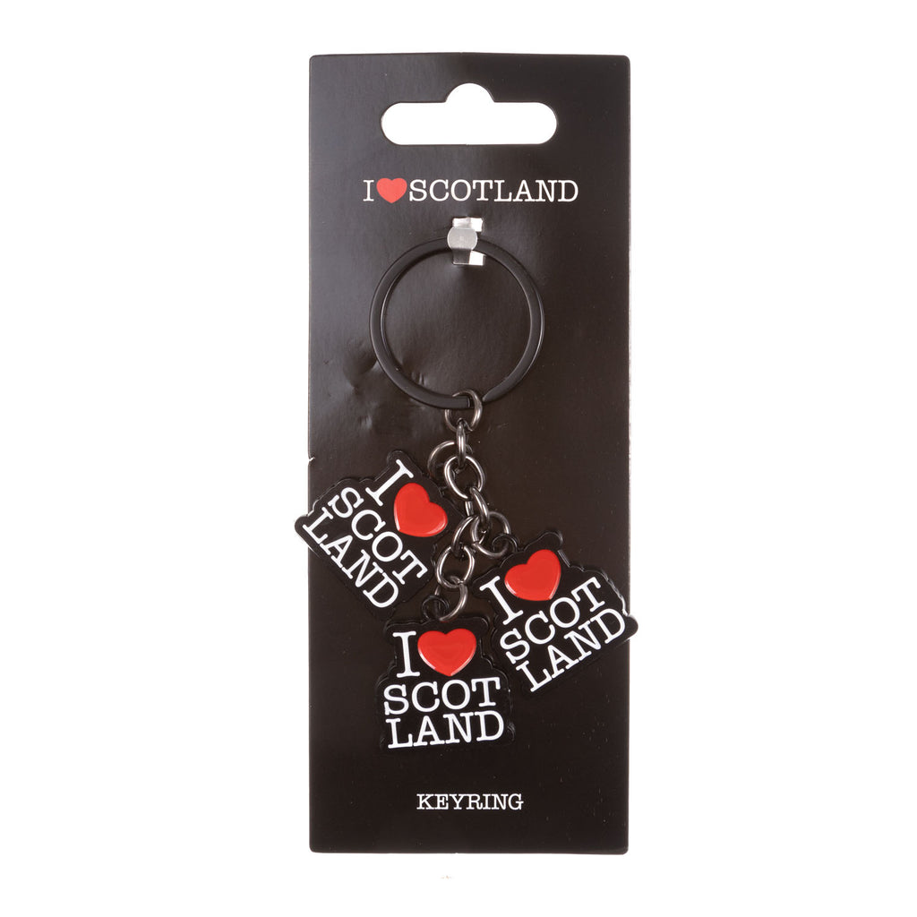 Charm Keyring - I Love Scotland Multiple