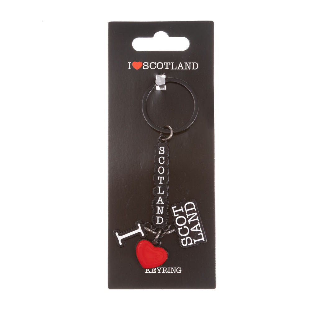 Charm Dangle Keyring - I Love Scotland