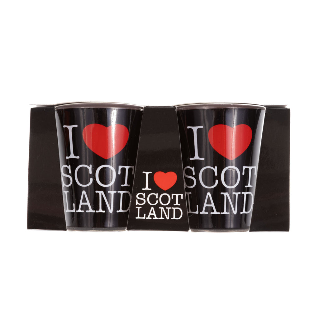 2 Pack Shot Glasses  - I Love Scotland