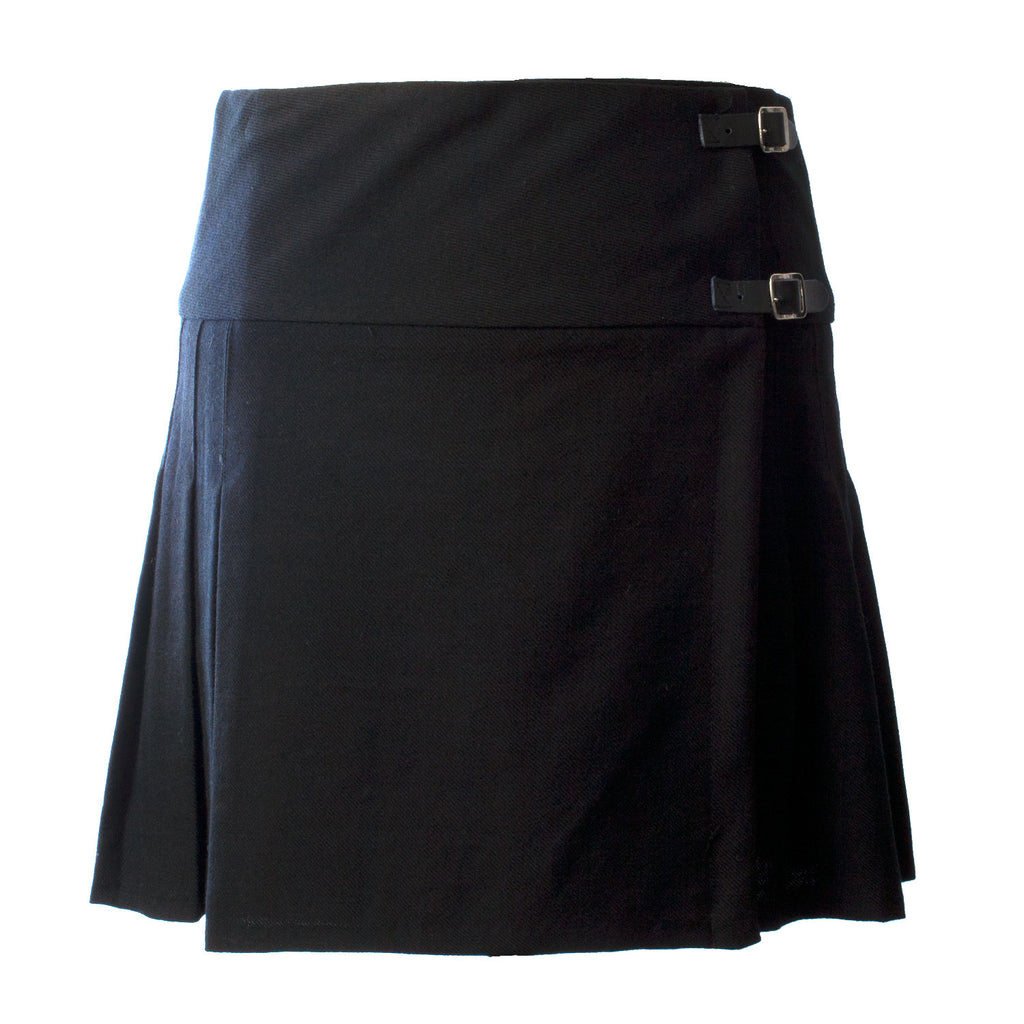 Ladies Tartan Billie Kilted Skirt Black