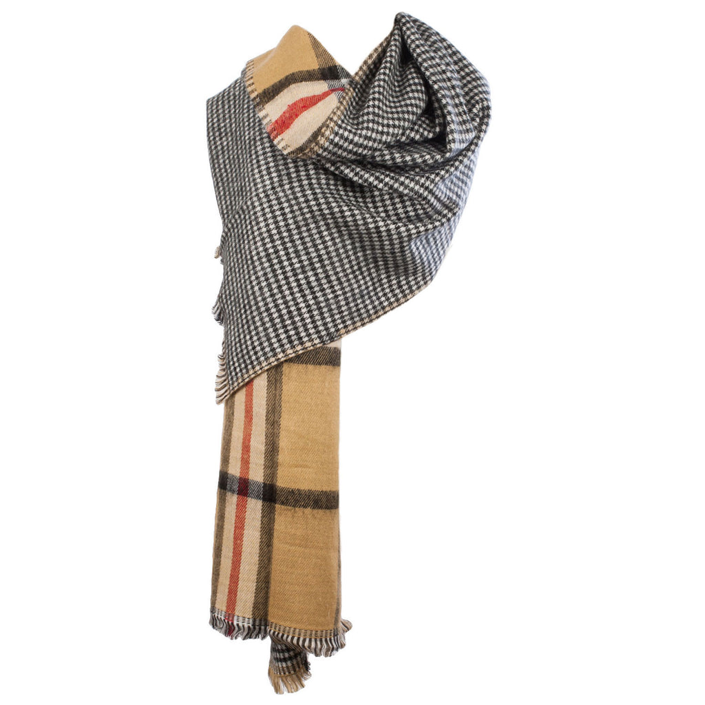 Tartan Reversible Stole  Thomson Camel