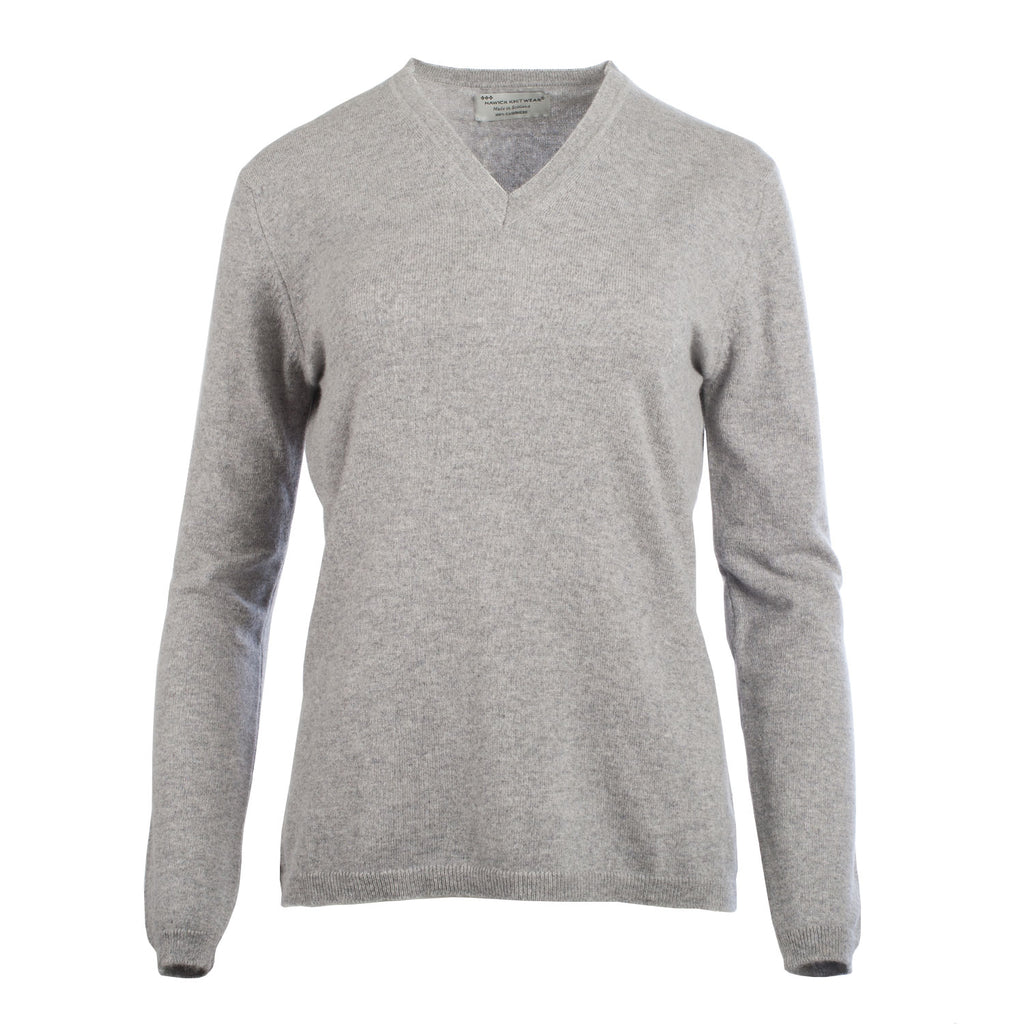 Women's Hawick Knitwear Cashmere V-Neck  Felt