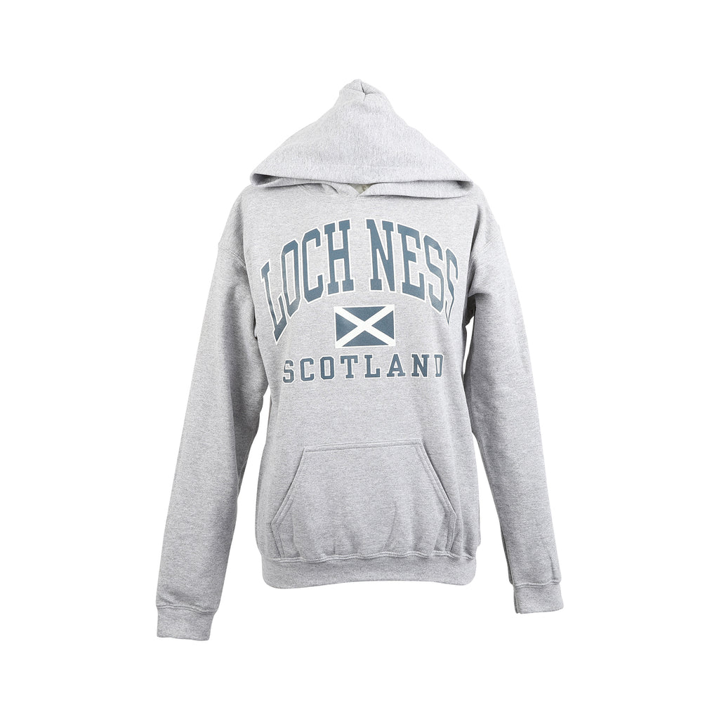 (D) Loch Ness Harvard Print Hooded Top Sports Grey