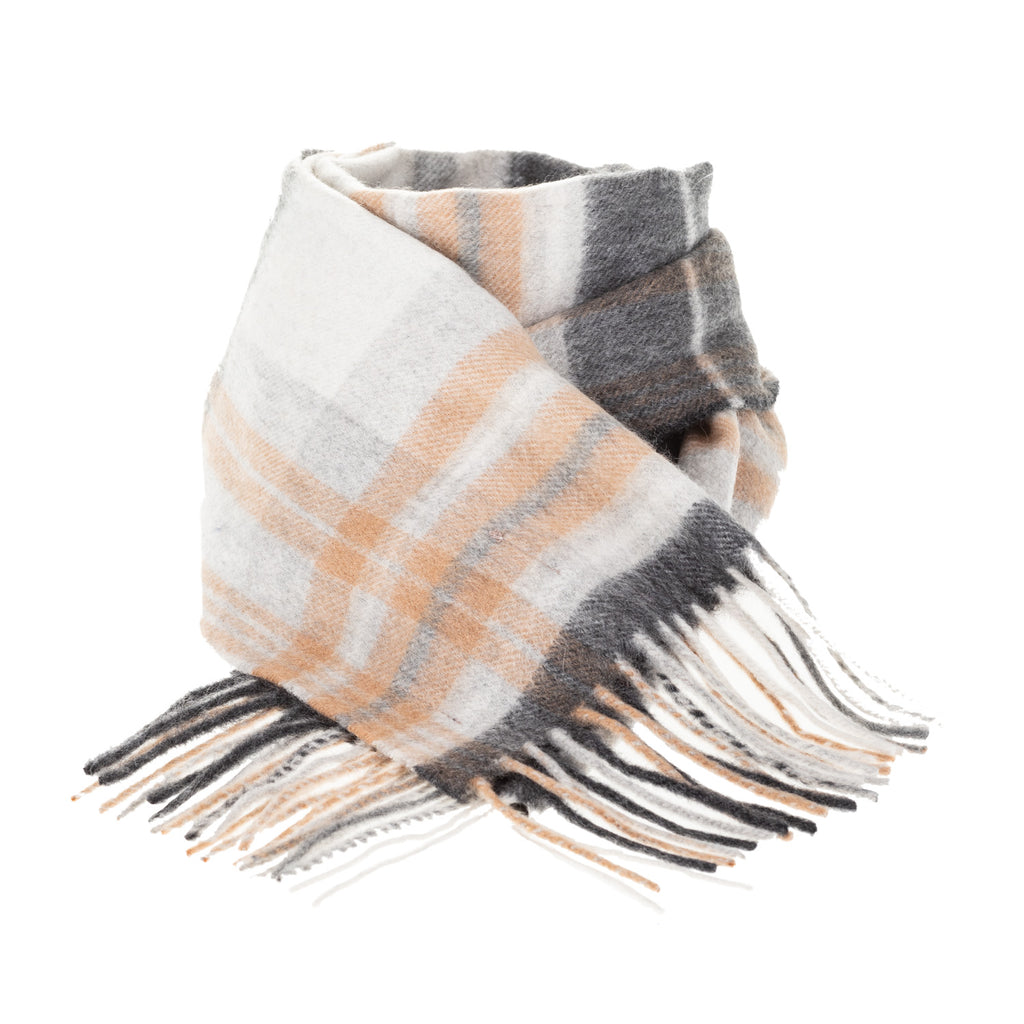 Edinburgh Cashmere Scarf  Molton Check Natural 32835