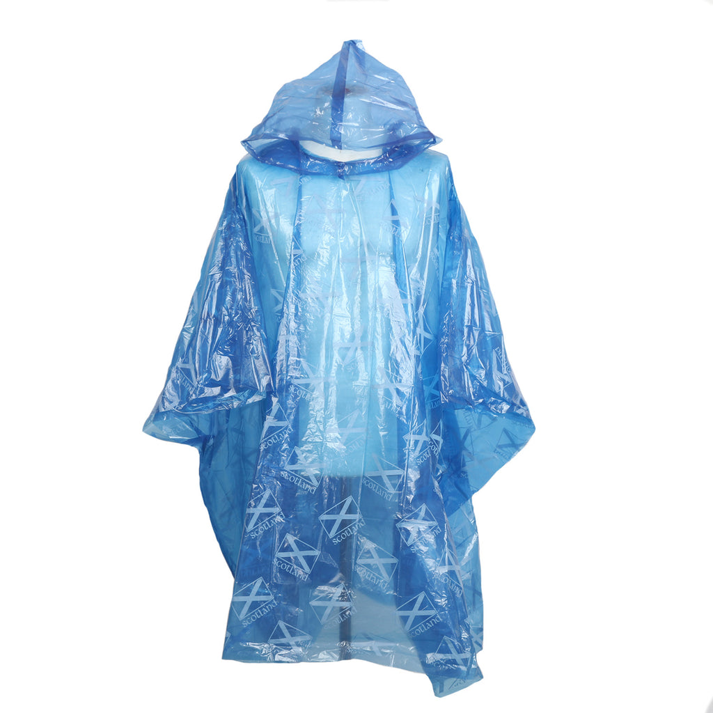 Unisex Scotland Flag Showerproof Poncho  Navy