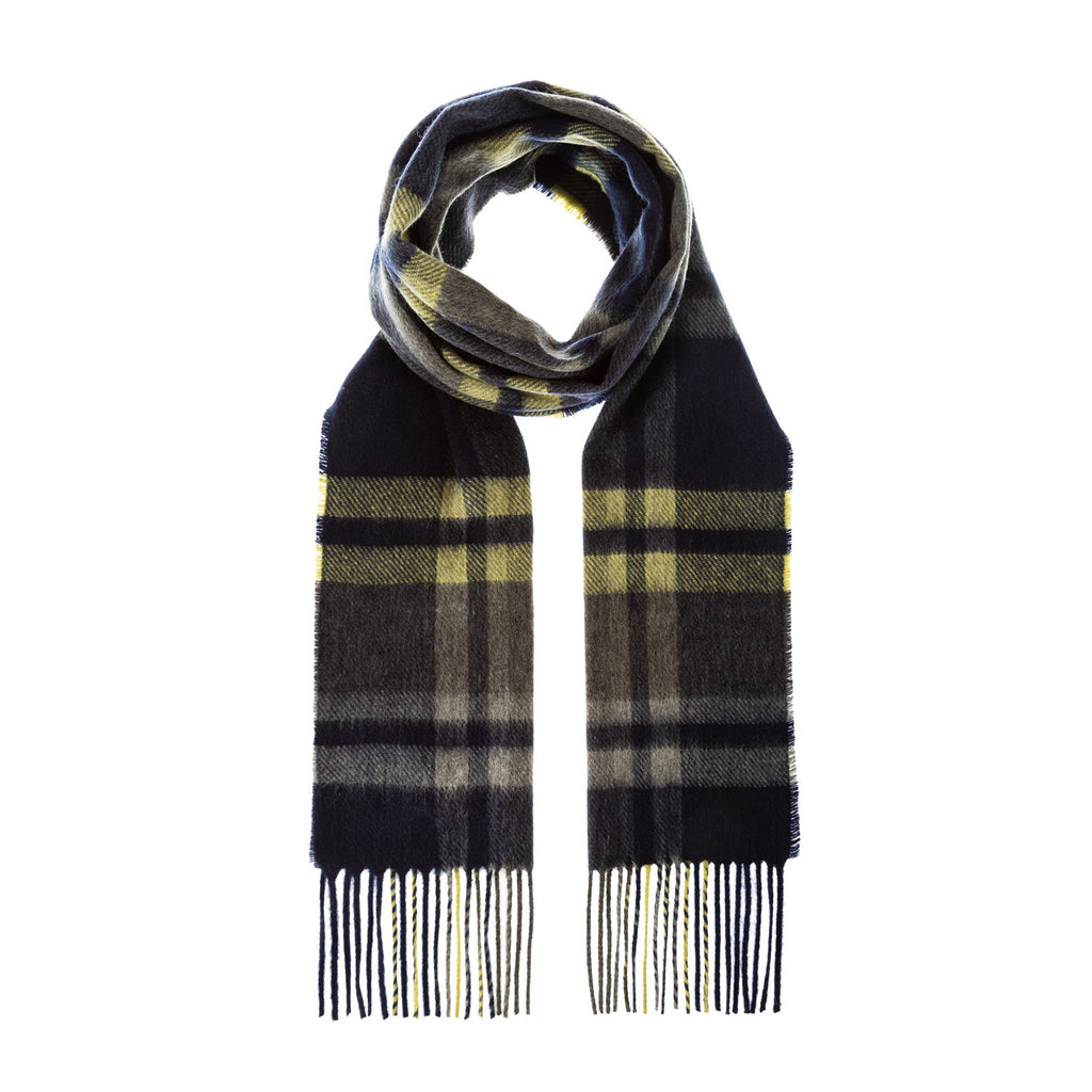 Tartan Weaving Mill 100% Cashmere Scarf  Amplified Navy