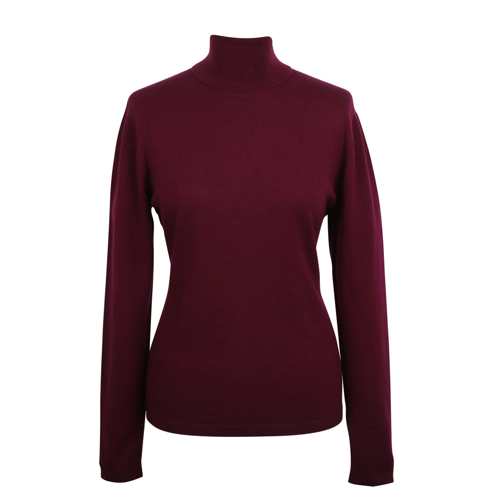 100% Merino Ladies Polo Neck Sweater Eminence