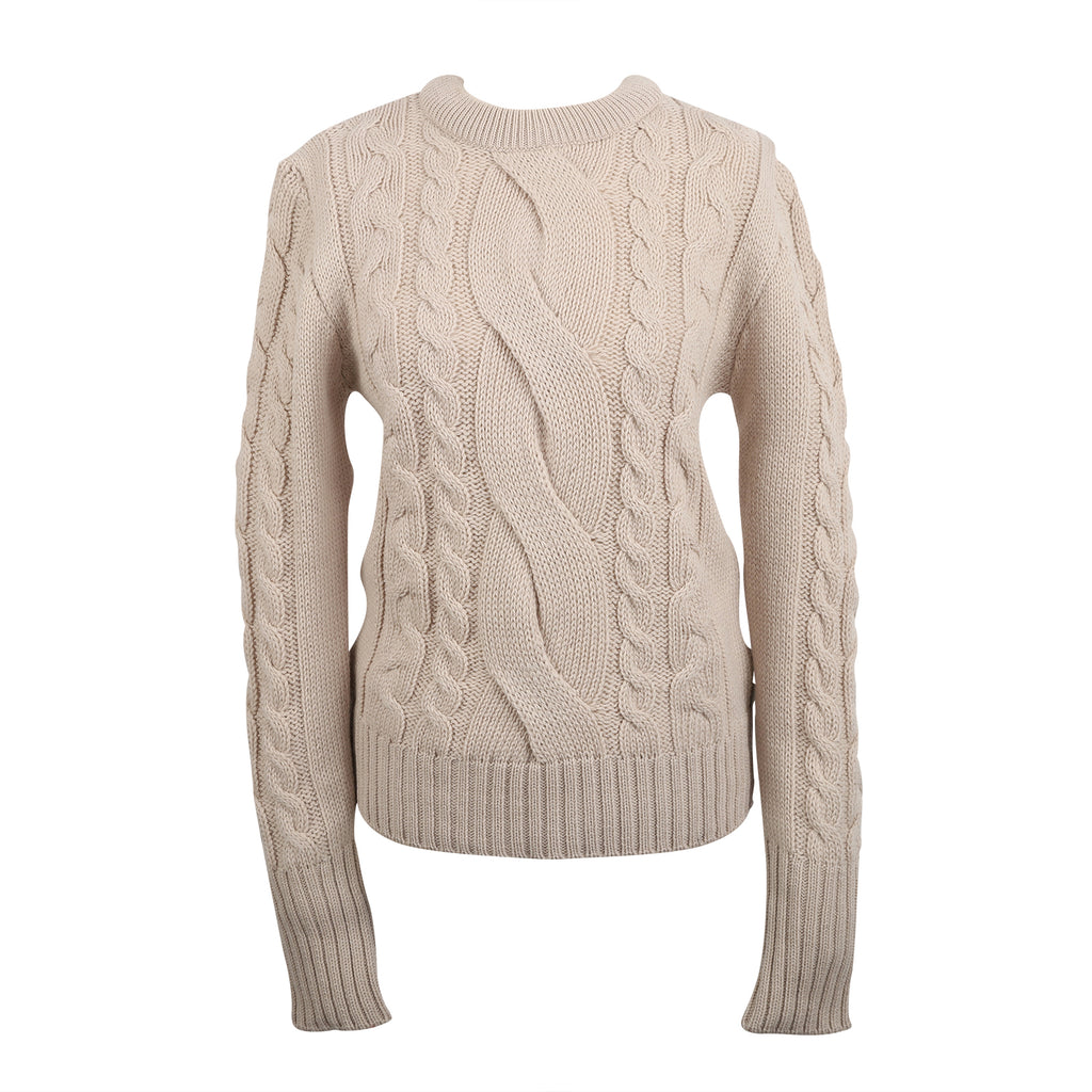 Large Cable Crew Ivory