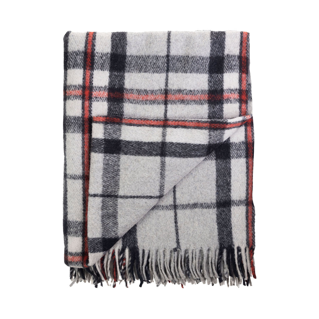 Highland Wool Blend Tartan Blanket / Throw Extra Warm Thomson Grey