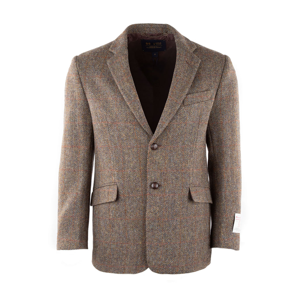 Men's Barra Harris Tweed Jacket Brown Herringbone