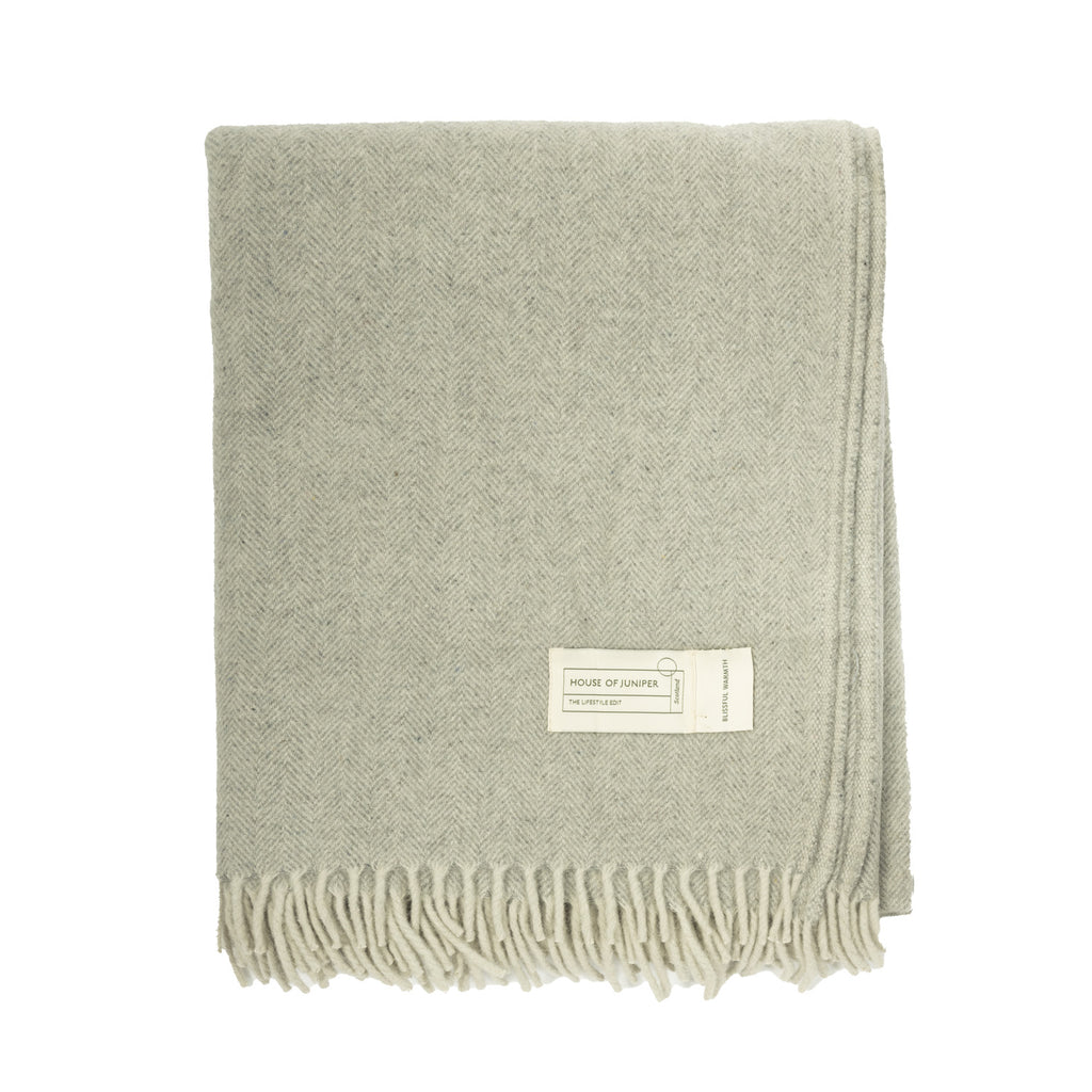 Herringbone Blanket Oyster Grey