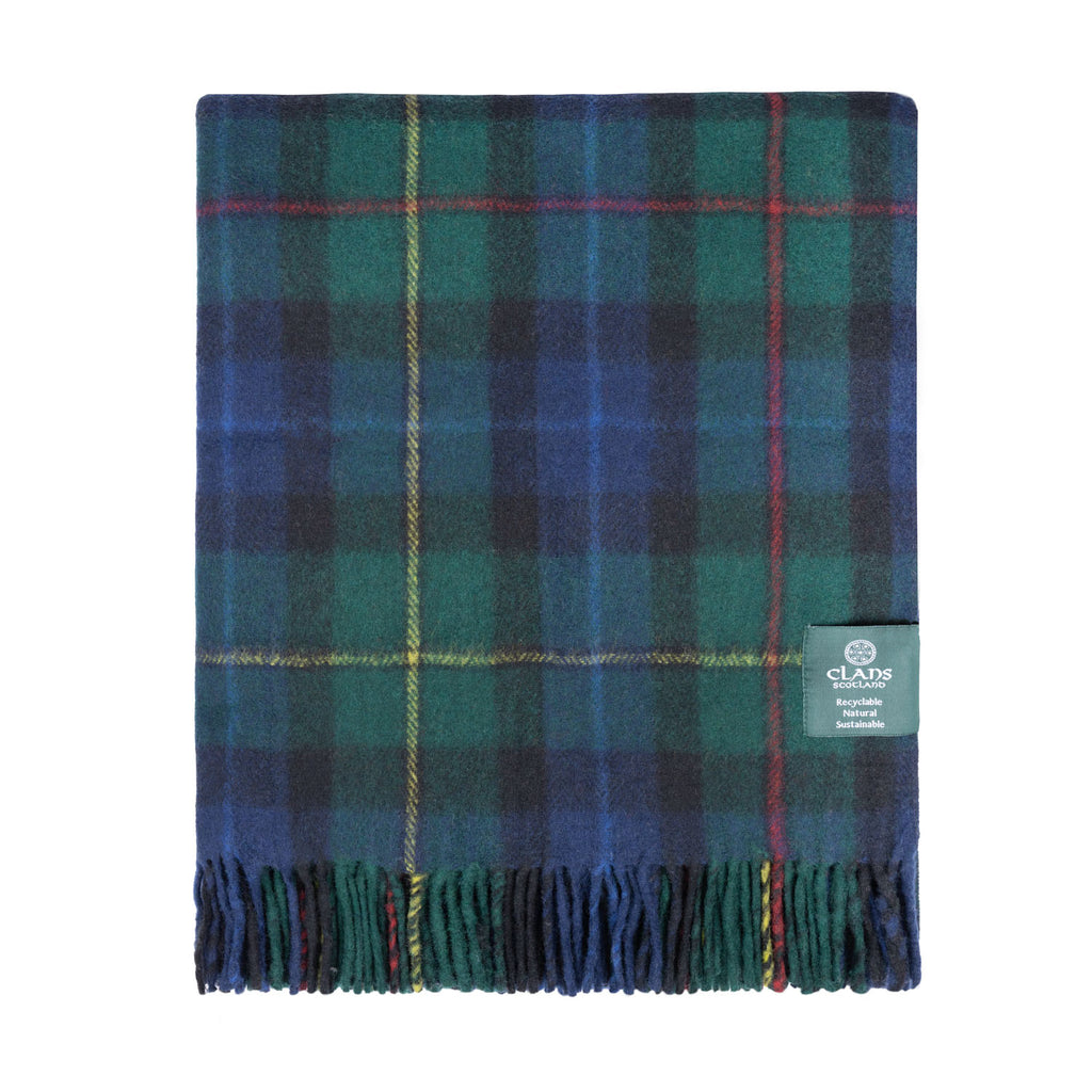 Highland Wool Blend Tartan Blanket Throw Smith