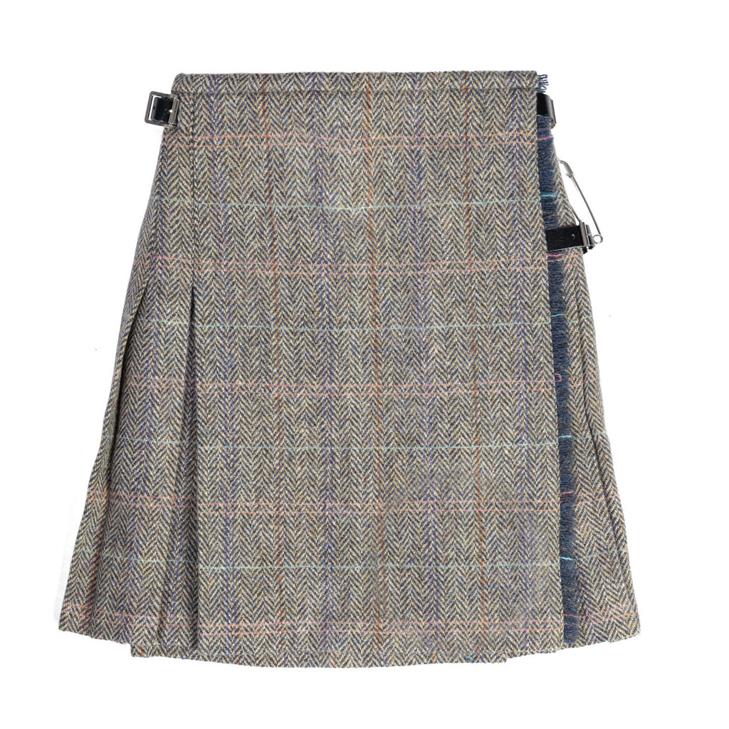 Harris Tweed Ladies Bronwyn Wool Skirt Hths28 Natural Check