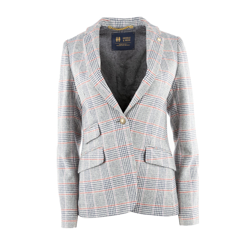 Ladies Iona Pure Wool Jacket Lilac Check