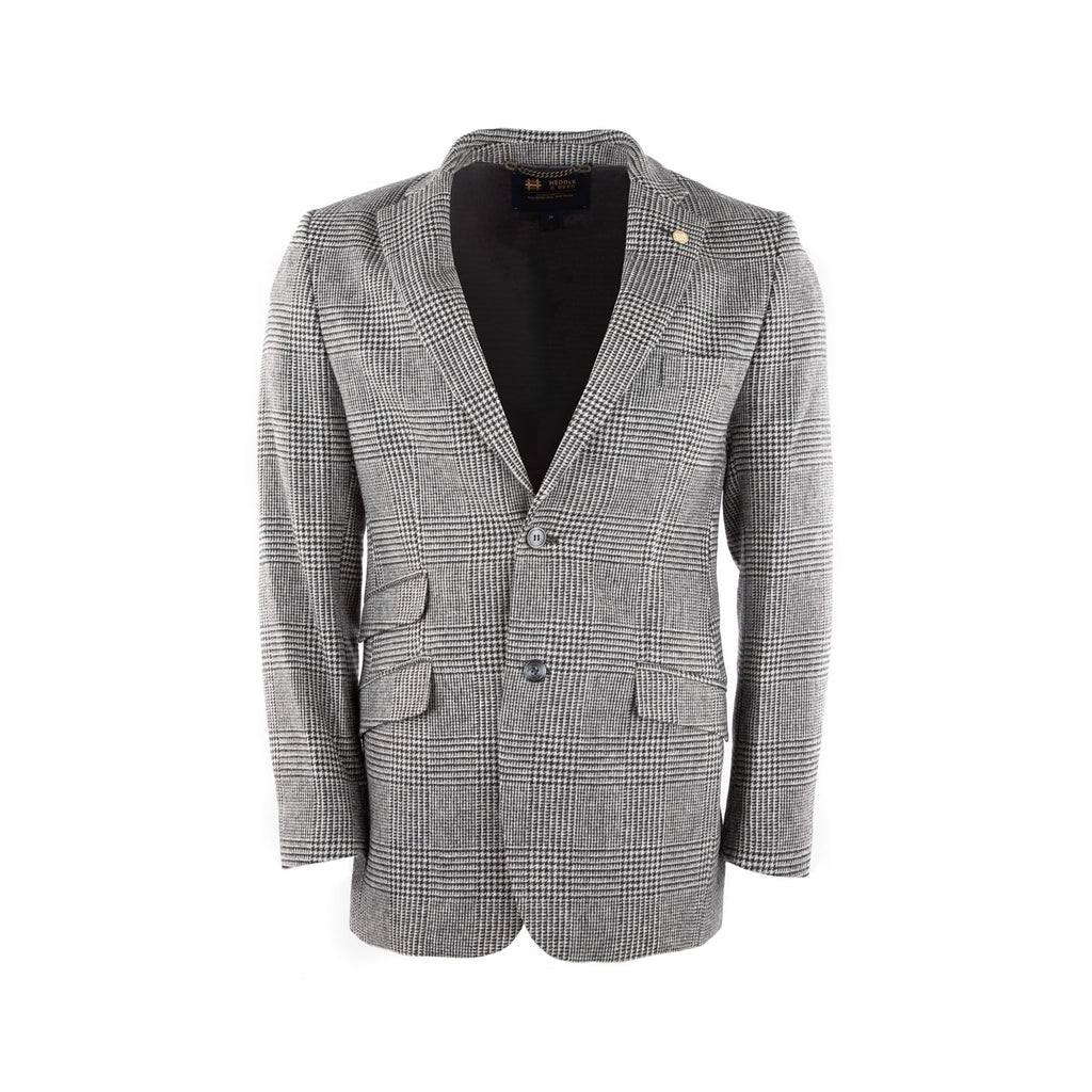 Gents Harris  Pure Wool Jacket Grey Prince Of Wales