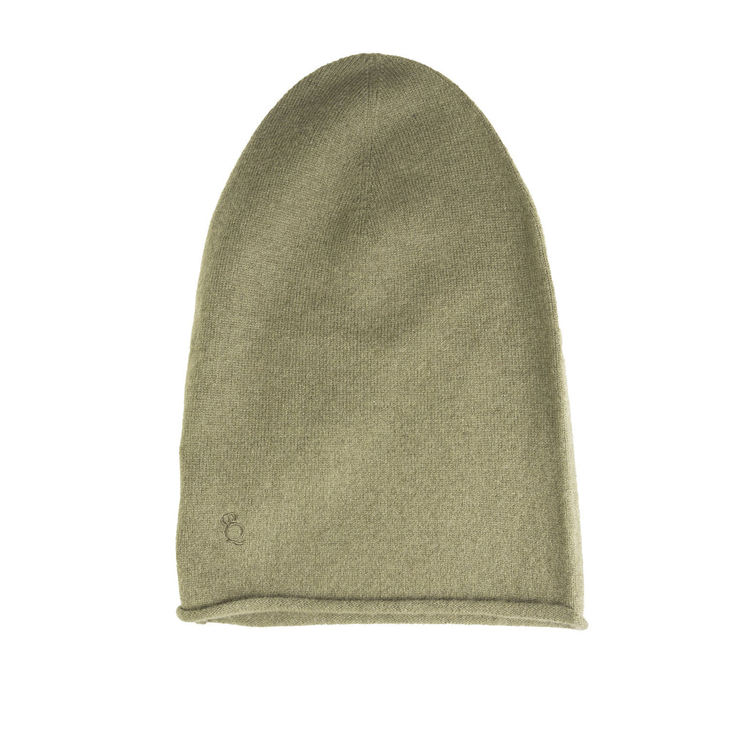 30% Cashmere Slouch Beanie Olive