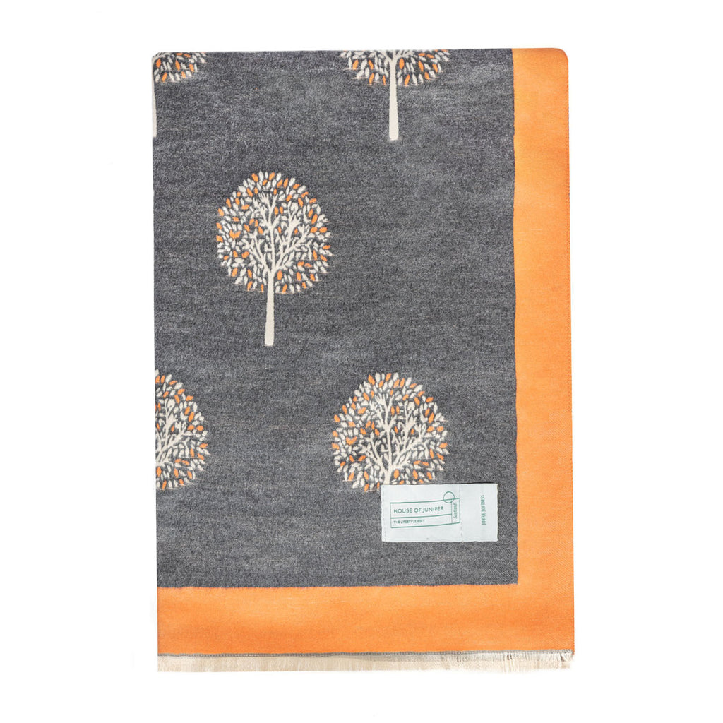 Mini Tree Super Soft Stole Orange/Grey