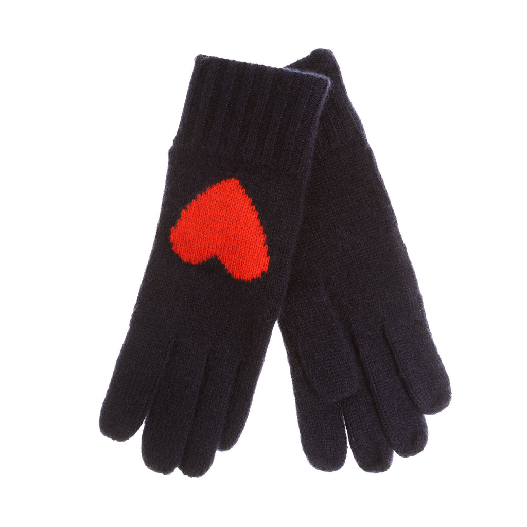 30% Cashmere Motif Glove Deepsea And Red