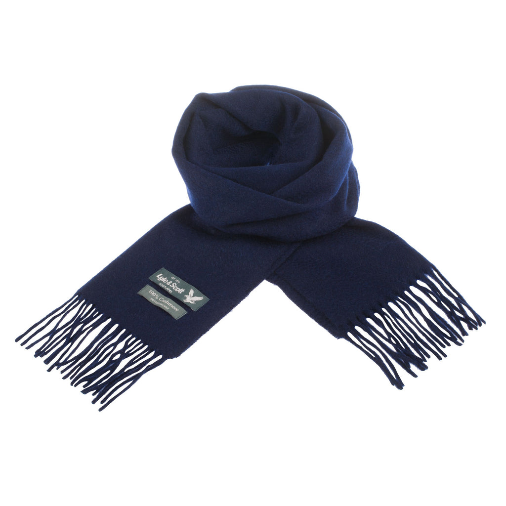 Lyle & Scott 100% Cashmere Scarf  Navy