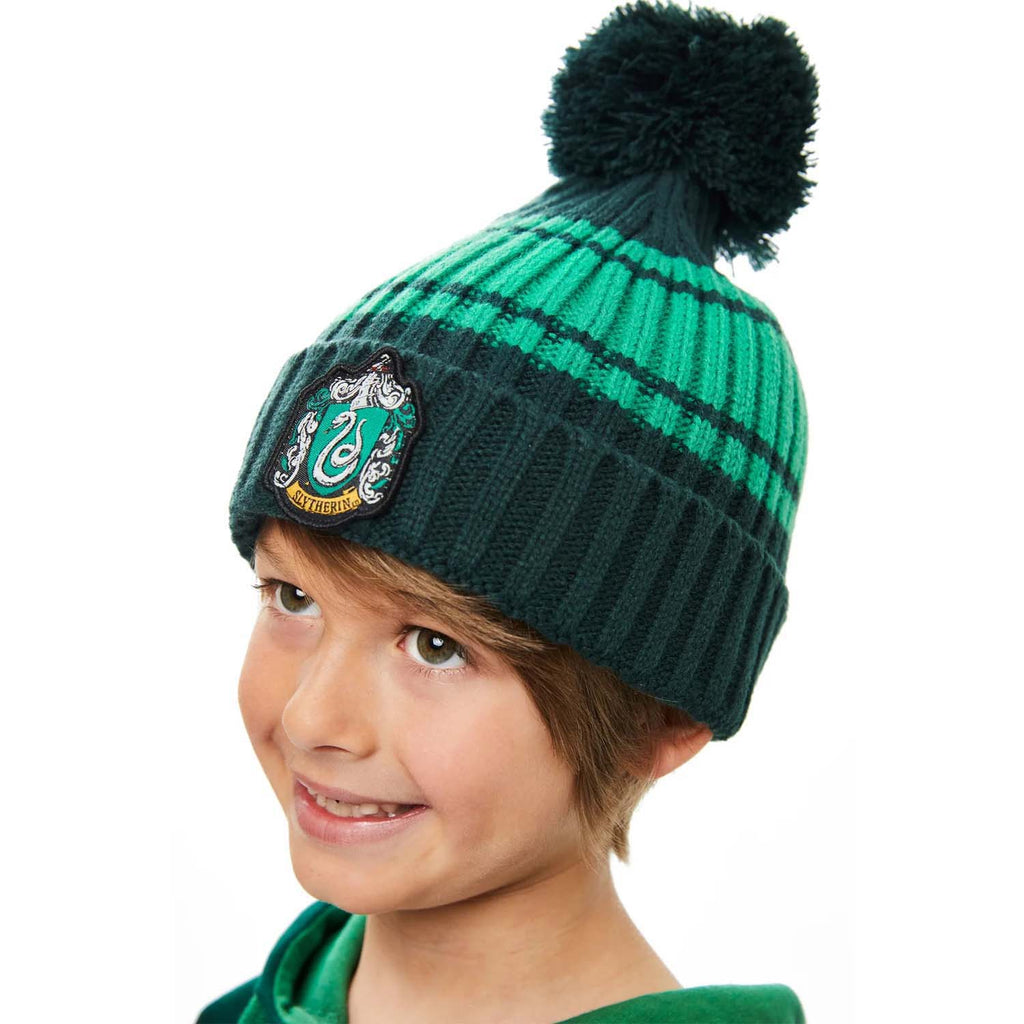 Kids Slytherin Chunky Knit Beanie