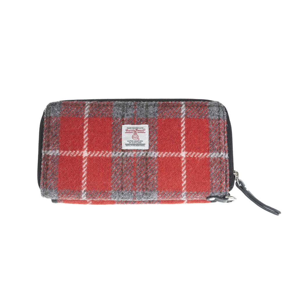 Ht Leather Ladies Hand Bag Red Check / Black