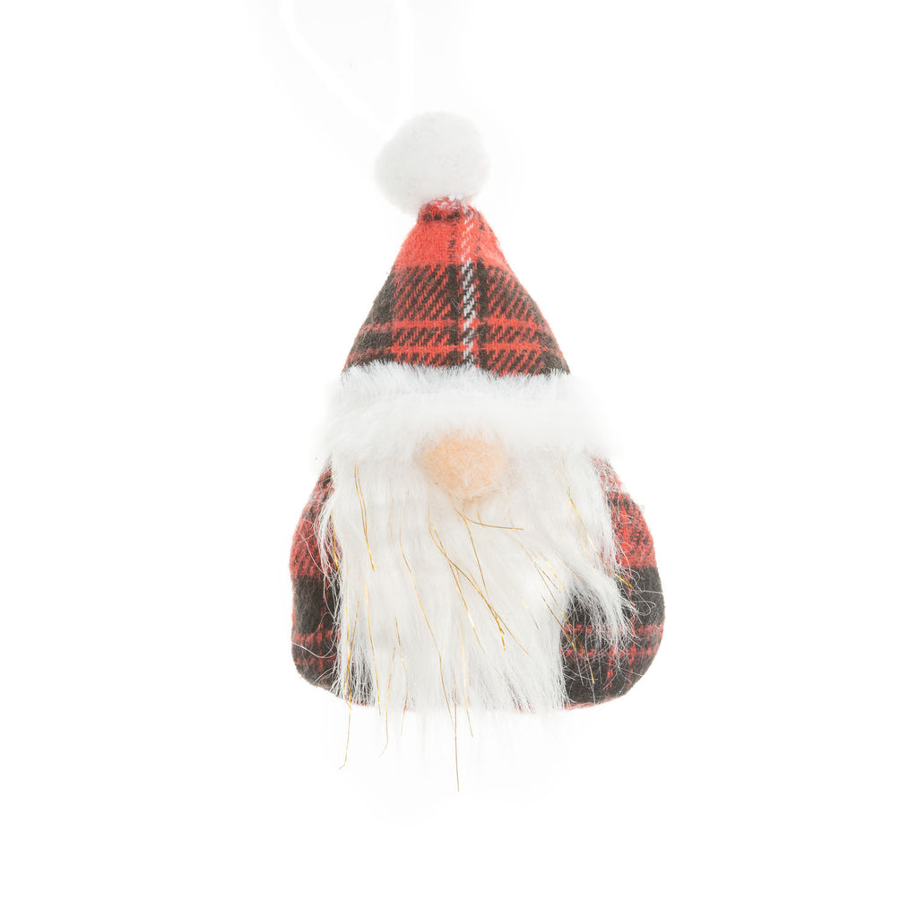 Xmas Tartan Santa Triangle Hanger 2 Asst