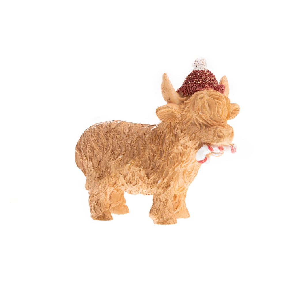 Xmas H/Cow Hanger Resin With Scarf Or Ca