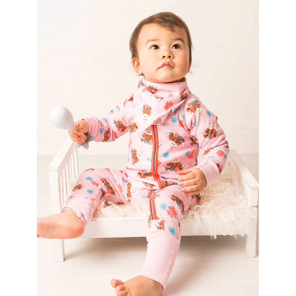Highland Cow Zip Up Romper