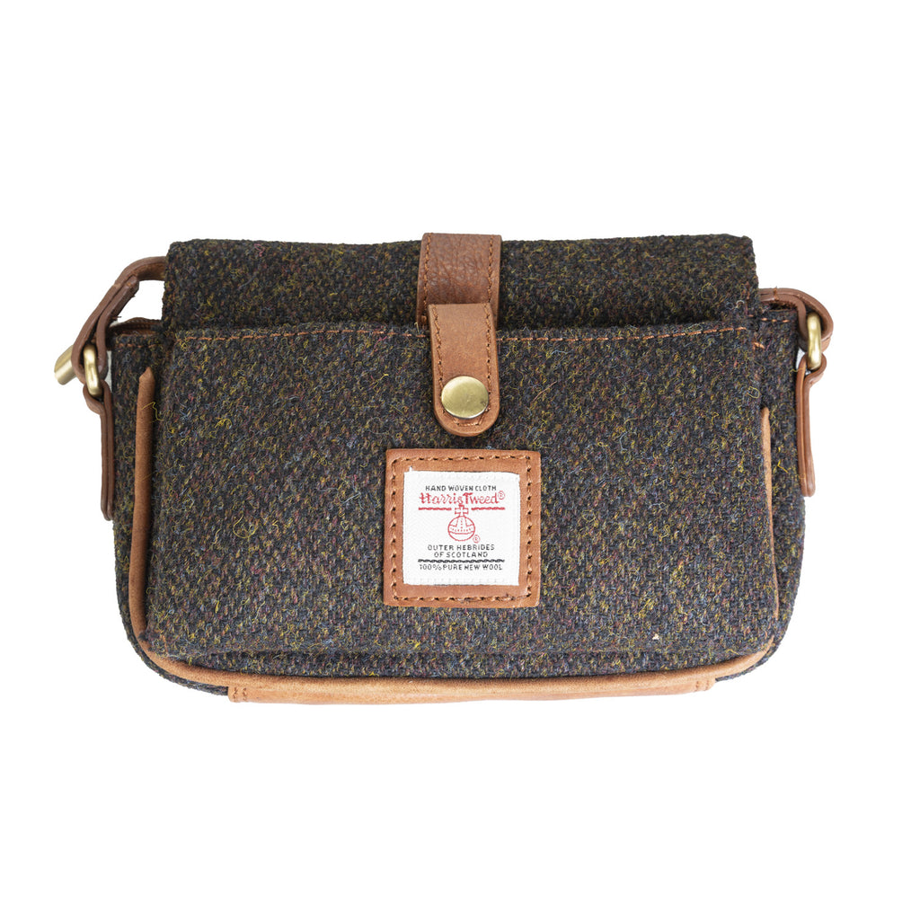 Ht Leather Cross Body Side Bag Dark Brown Barleycorn / Tan
