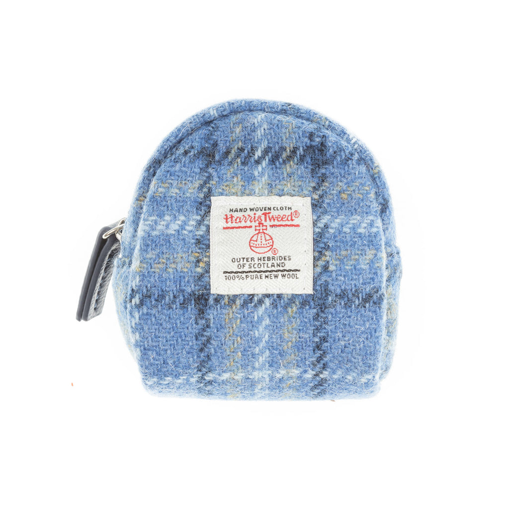 Harris Tweed Cava Micro Pouch Light Blue Check
