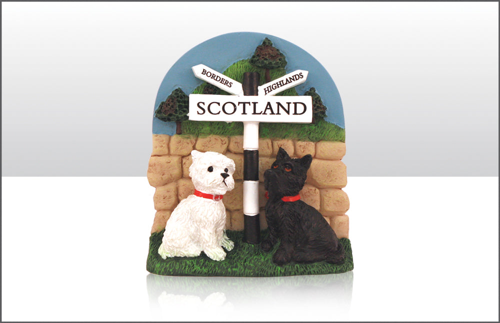 Magnet Scottie/Westie And Sign