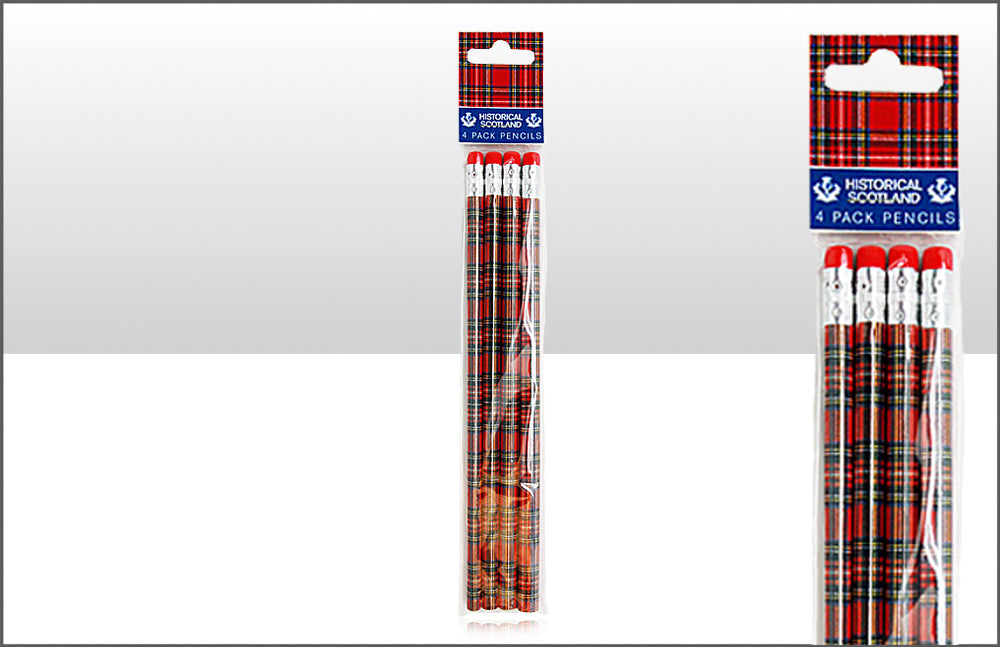 Tartan Pencil Set Of 4