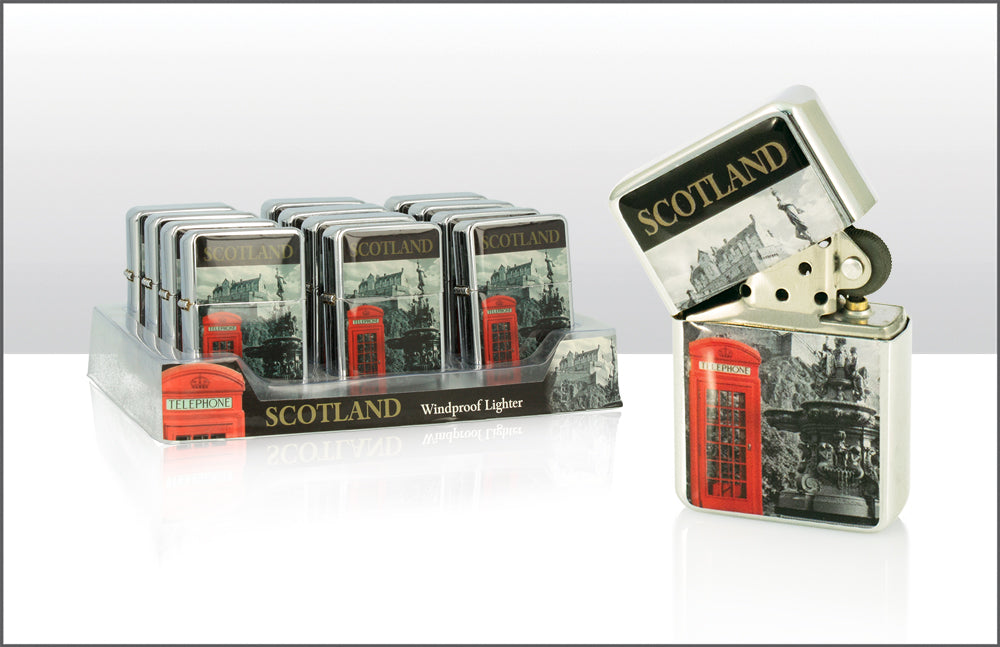 Red Phone Box & Edin Castle Wind Lighter