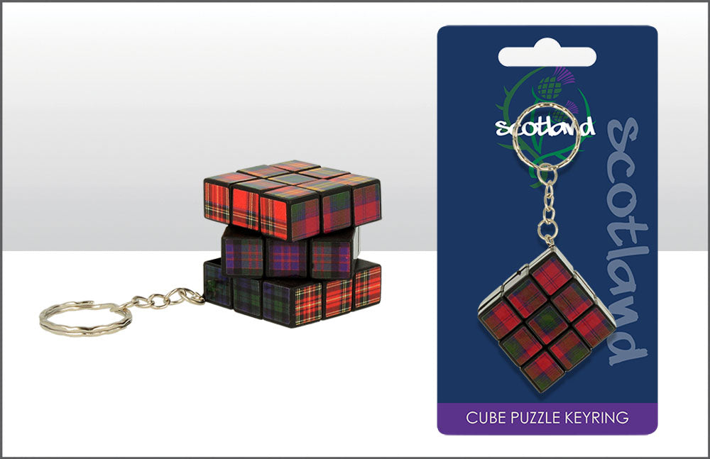 Tartan Puzzle Cube Keyring