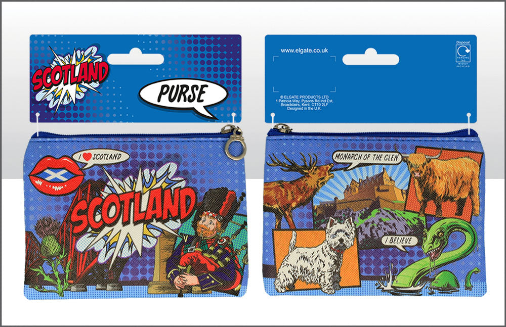 Scotland Pop Art Zip Purse