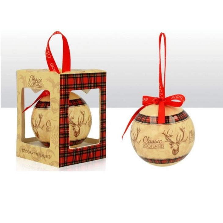 Classic Scotland Stag Bauble In Box