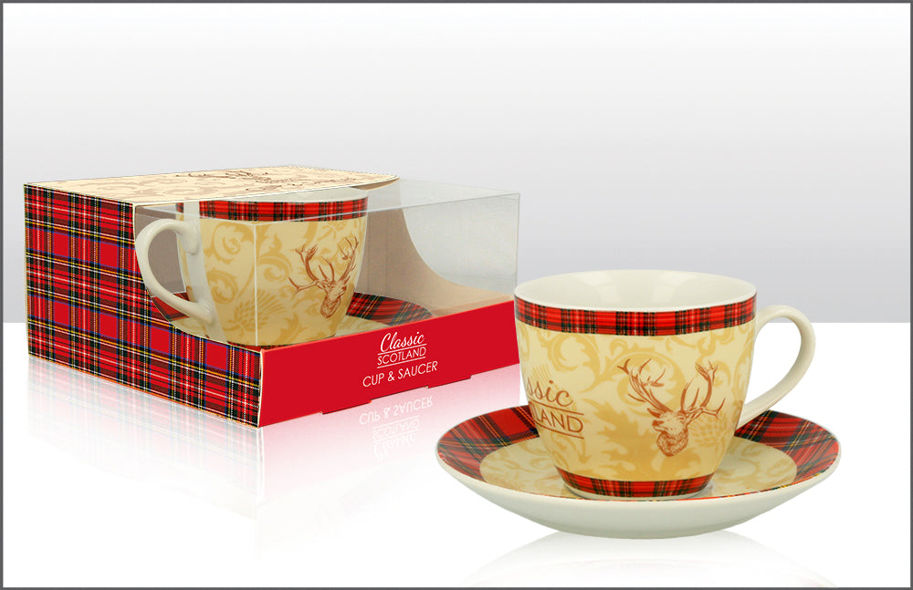 Classic Scotland Stag Cup & Saucer